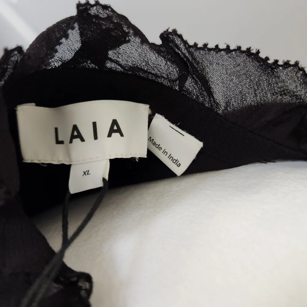 NEW NWT Laia Anthropologie Black Top Size XL - Picture 8 of 9